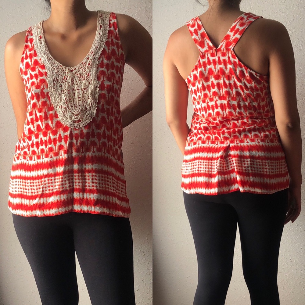 Medium Bobeau Acid Wash Boho Top